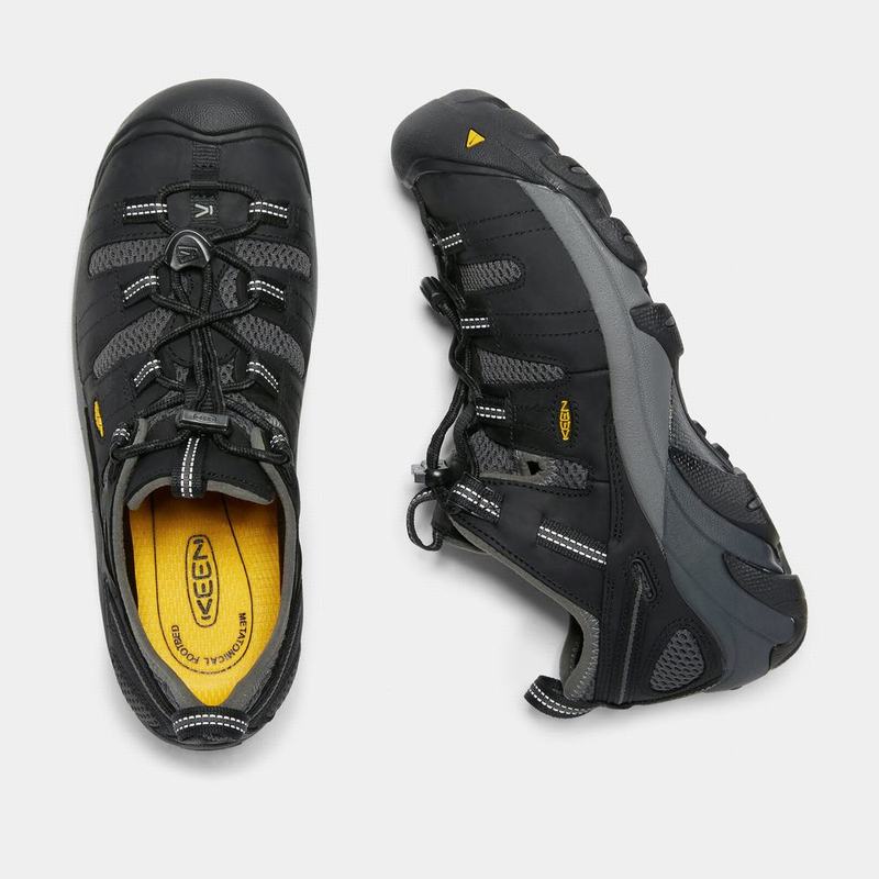 Zapatos De Trabajo Keen Atlanta Cool Steel Toe Para Hombre Negros - Zapatos Keen Mexico (962017-RPA)
